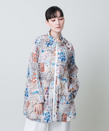 RSJHB04790 TRUNK HIROKO KOSHINO ペンギンプリントナイロンコート/洗える