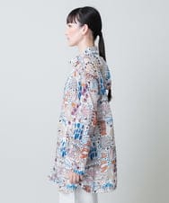 RSJHB04790 TRUNK HIROKO KOSHINO(ヒロココシノ) ペンギンプリントナイロンコート/洗える アイボリー