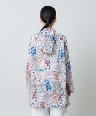 RSJHB04790 TRUNK HIROKO KOSHINO(ヒロココシノ) ペンギンプリントナイロンコート/洗える アイボリー