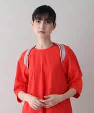RSJIW21360 TRUNK HIROKO KOSHINO(ヒロココシノ) バンピーコットンクロップドボレロ/洗える オレンジ