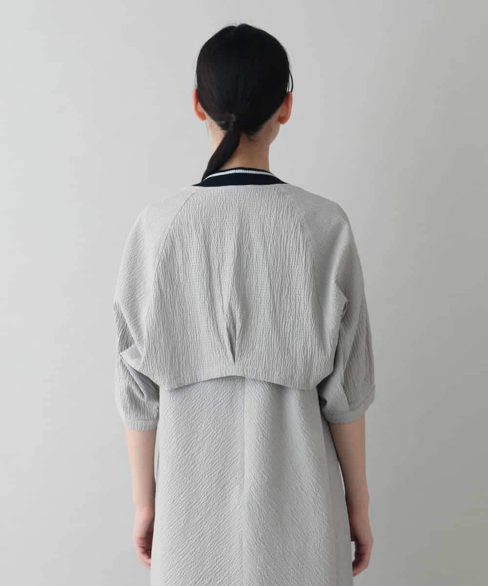 RSJIW21360 TRUNK HIROKO KOSHINO(ヒロココシノ) バンピーコットンクロップドボレロ/洗える ライトグレー