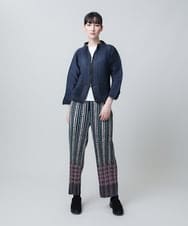 RSJJB01530 TRUNK HIROKO KOSHINO(ヒロココシノ) デニムライクプリーツジャケット/洗える ネイビー