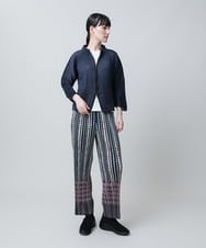 RSJJB01530 TRUNK HIROKO KOSHINO(ヒロココシノ) デニムライクプリーツジャケット/洗える ネイビー