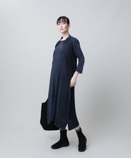 RSJJB01530 TRUNK HIROKO KOSHINO(ヒロココシノ) デニムライクプリーツジャケット/洗える ネイビー