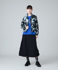 RSJJT16560 TRUNK HIROKO KOSHINO(ヒロココシノ) 【洗濯機で洗える】コラージュプリントジップアップブルゾン ライトブルー