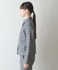 RSJJT42630 TRUNK HIROKO KOSHINO(ヒロココシノ) 【洗濯機で洗える】ハイテンションツイルHKロゴジャケット グレー