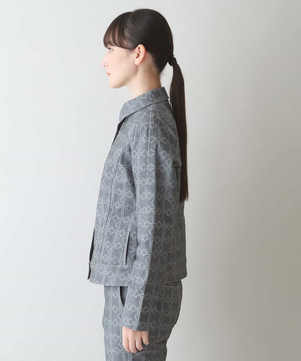 RSJJT42630 TRUNK HIROKO KOSHINO(ヒロココシノ) 【洗濯機で洗える】ハイテンションツイルHKロゴジャケット グレー