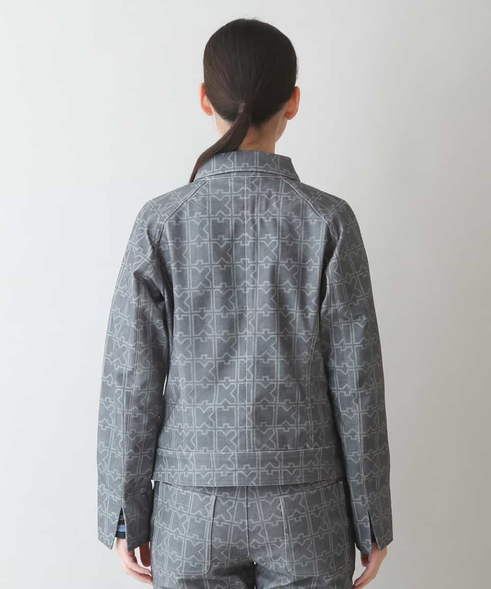 RSJJT42630 TRUNK HIROKO KOSHINO(ヒロココシノ) 【洗濯機で洗える】ハイテンションツイルHKロゴジャケット グレー