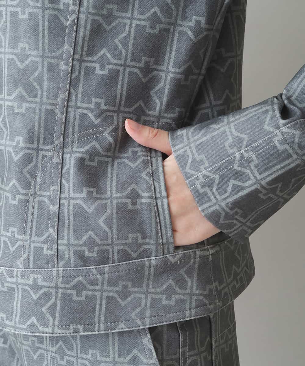 RSJJT42630 TRUNK HIROKO KOSHINO(ヒロココシノ) 【洗濯機で洗える】ハイテンションツイルHKロゴジャケット グレー