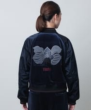 RSJLB10690 TRUNK HIROKO KOSHINO(ヒロココシノ) ヴィンテージライクナイロンスカジャン/洗える ブラック