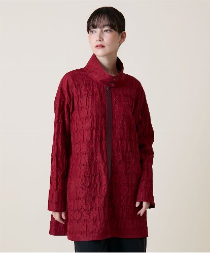 RSJLD01660 TRUNK HIROKO KOSHINO ロゴアクセントショートコート/日本製/洗える