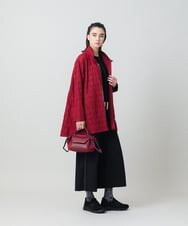 RSJLD01660 TRUNK HIROKO KOSHINO(ヒロココシノ) ロゴアクセントショートコート/日本製/洗える レッド