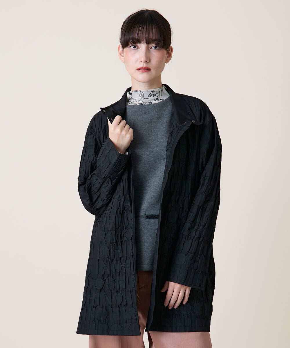RSJLD01660 TRUNK HIROKO KOSHINO ロゴアクセントショートコート/日本製/洗える