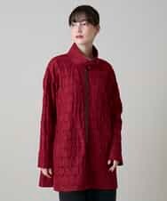 RSJLD01660 TRUNK HIROKO KOSHINO(ヒロココシノ) ロゴアクセントショートコート/日本製/洗える レッド