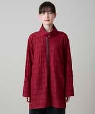RSJLD01660 TRUNK HIROKO KOSHINO(ヒロココシノ) ロゴアクセントショートコート/日本製/洗える レッド
