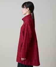 RSJLD01660 TRUNK HIROKO KOSHINO(ヒロココシノ) ロゴアクセントショートコート/日本製/洗える レッド