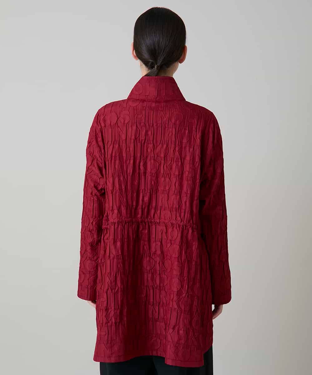 RSJLD01660 TRUNK HIROKO KOSHINO(ヒロココシノ) ロゴアクセントショートコート/日本製/洗える レッド