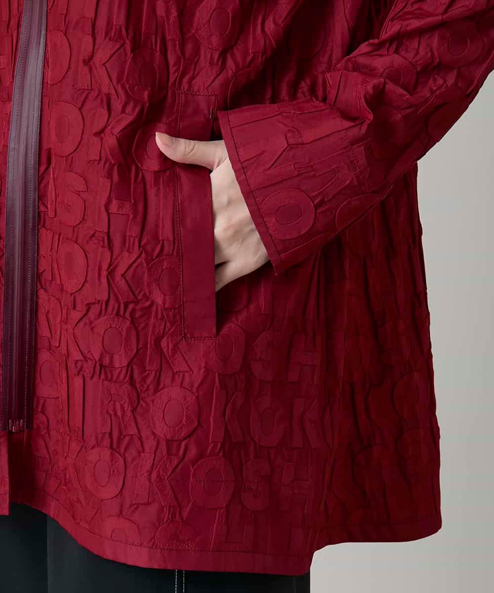 RSJLD01660 TRUNK HIROKO KOSHINO(ヒロココシノ) ロゴアクセントショートコート/日本製/洗える レッド