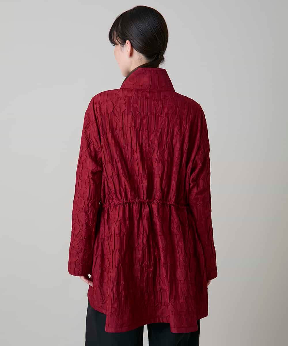 RSJLD01660 TRUNK HIROKO KOSHINO(ヒロココシノ) ロゴアクセントショートコート/日本製/洗える レッド