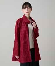 RSJLD01660 TRUNK HIROKO KOSHINO(ヒロココシノ) ロゴアクセントショートコート/日本製/洗える レッド