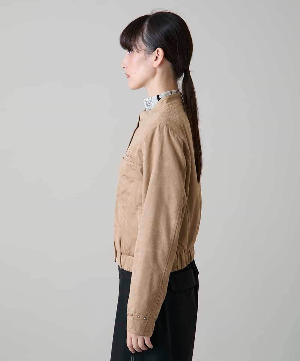 RSJLD05590 TRUNK HIROKO KOSHINO(ヒロココシノ) スタッズアクセントスエードブルゾン/洗える ベージュ