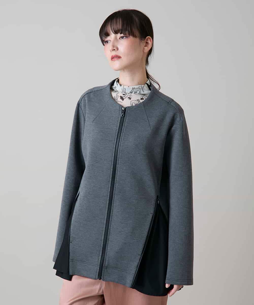 RSJLD10580 TRUNK HIROKO KOSHINO(ヒロココシノ) フォルムチェンジロングブルゾン/洗える グレー