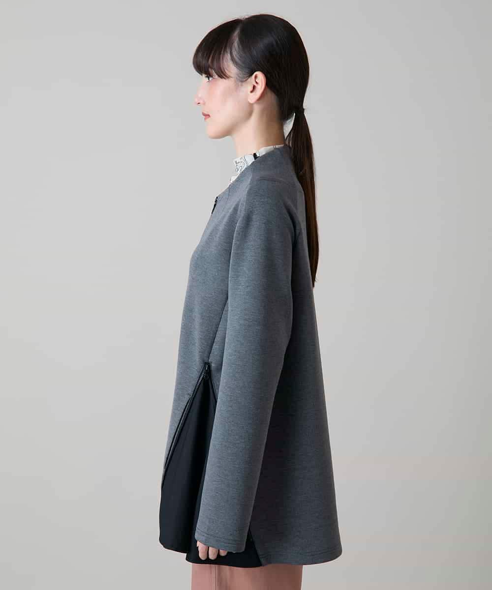 RSJLD10580 TRUNK HIROKO KOSHINO(ヒロココシノ) フォルムチェンジロングブルゾン/洗える グレー
