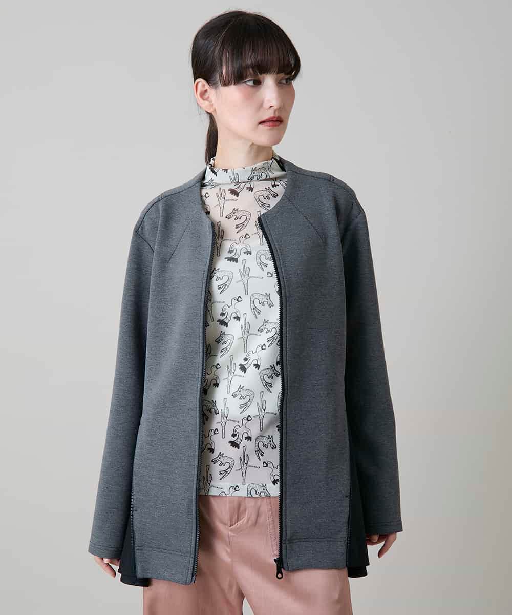 RSJLD10580 TRUNK HIROKO KOSHINO(ヒロココシノ) フォルムチェンジロングブルゾン/洗える グレー