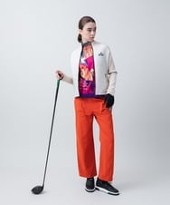 RSKAC34390 TRUNK HIROKO KOSHINO(ヒロココシノ) 【ゴルフウエア】グラフィックプリントハイネックトップス/日本製/洗える レッド