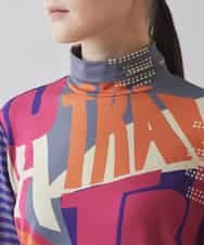 RSKAC34390 TRUNK HIROKO KOSHINO(ヒロココシノ) 【ゴルフウエア】グラフィックプリントハイネックトップス/日本製/洗える レッド