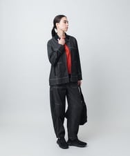RSKAD06290 TRUNK HIROKO KOSHINO(ヒロココシノ) 幾何チェック柄フロッキーインナー/日本製/洗える アイボリー