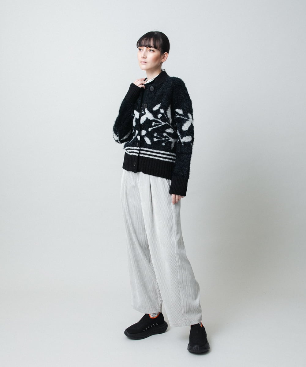 RSKAE07330 TRUNK HIROKO KOSHINO(ヒロココシノ) カットワーク刺繍ウォームカットソー/日本製/洗える ブルー