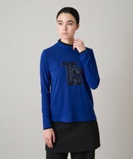 RSKAE07330 TRUNK HIROKO KOSHINO(ヒロココシノ) カットワーク刺繍ウォームカットソー/日本製/洗える ブルー