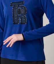 RSKAE07330 TRUNK HIROKO KOSHINO(ヒロココシノ) カットワーク刺繍ウォームカットソー/日本製/洗える ブルー