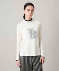 RSKAE07330 TRUNK HIROKO KOSHINO(ヒロココシノ) カットワーク刺繍ウォームカットソー/日本製/洗える ホワイト