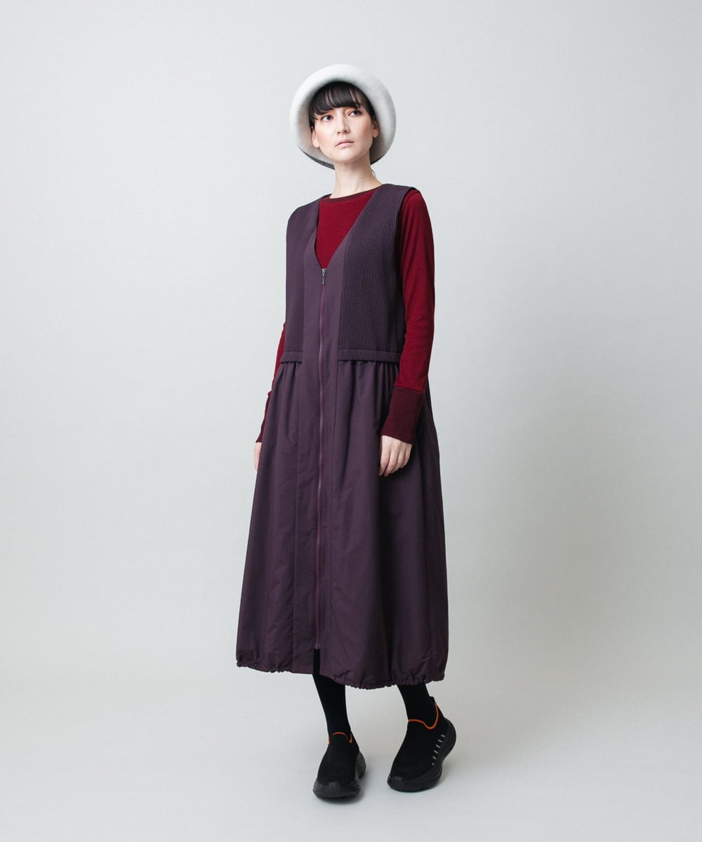 RSKAE13260 TRUNK HIROKO KOSHINO(ヒロココシノ) 配色ブロッキングデザインカットソー/日本製/洗える レッド