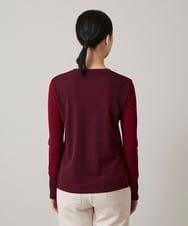 RSKAE13260 TRUNK HIROKO KOSHINO(ヒロココシノ) 配色ブロッキングデザインカットソー/日本製/洗える レッド