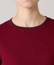 RSKAE13260 TRUNK HIROKO KOSHINO(ヒロココシノ) 配色ブロッキングデザインカットソー/日本製/洗える レッド