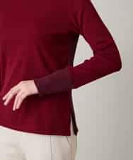 RSKAE13260 TRUNK HIROKO KOSHINO(ヒロココシノ) 配色ブロッキングデザインカットソー/日本製/洗える レッド