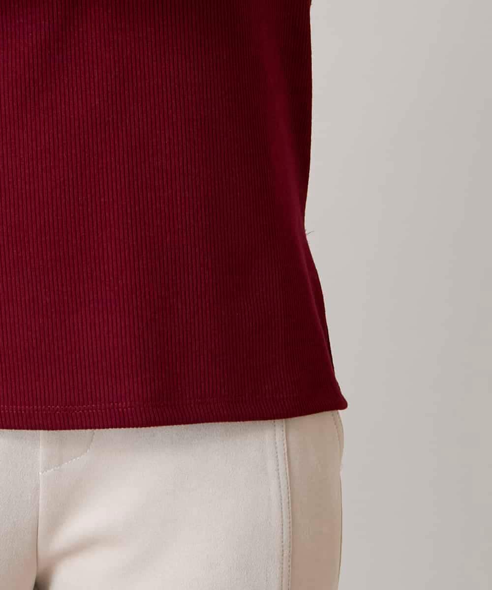 RSKAE13260 TRUNK HIROKO KOSHINO(ヒロココシノ) 配色ブロッキングデザインカットソー/日本製/洗える レッド