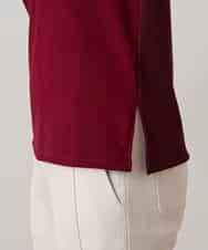 RSKAE13260 TRUNK HIROKO KOSHINO(ヒロココシノ) 配色ブロッキングデザインカットソー/日本製/洗える レッド