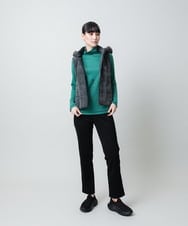 RSKAE30330 TRUNK HIROKO KOSHINO(ヒロココシノ) イラストデザインカットソー/日本製/洗える グリーン