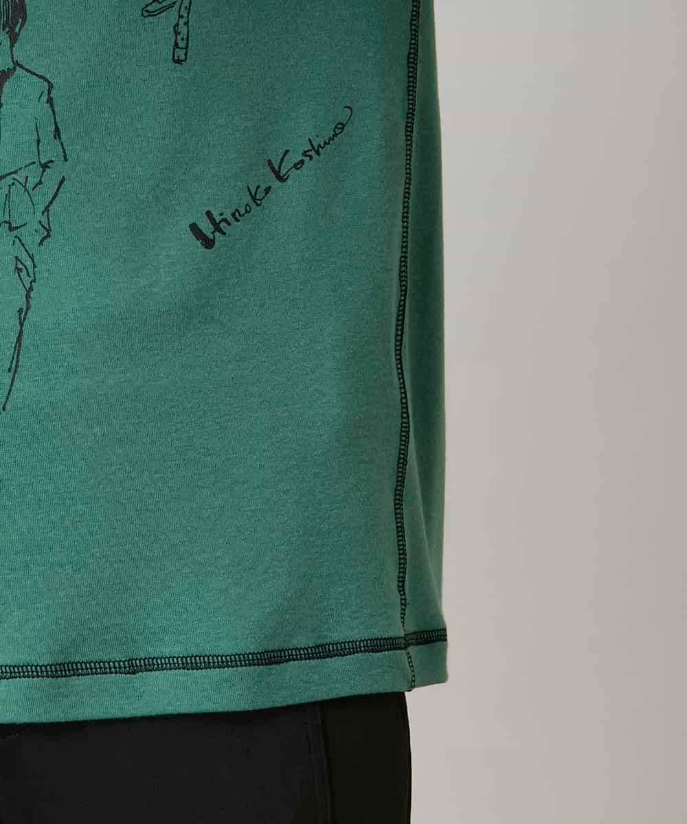 RSKAE30330 TRUNK HIROKO KOSHINO(ヒロココシノ) イラストデザインカットソー/日本製/洗える グリーン