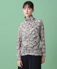 RSKAG13330 TRUNK HIROKO KOSHINO(ヒロココシノ) トランクロゴプリントチュールカットソー /日本製 /洗える ベージュ