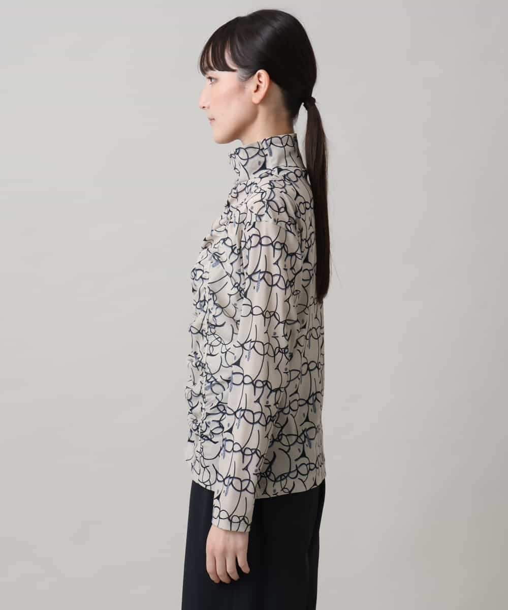 RSKAG13330 TRUNK HIROKO KOSHINO(ヒロココシノ) トランクロゴプリントチュールカットソー /日本製 /洗える ベージュ