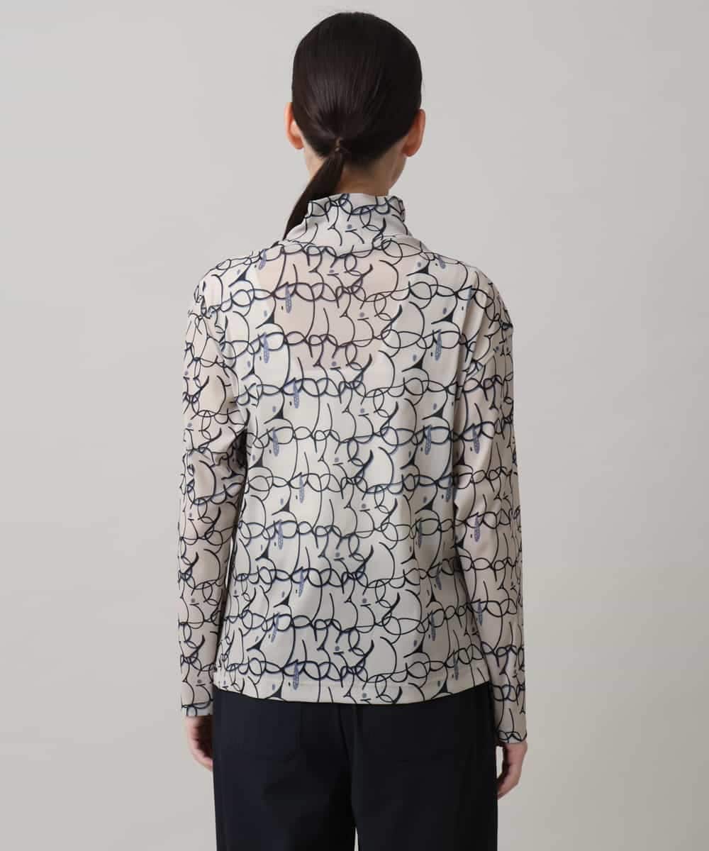 RSKAG13330 TRUNK HIROKO KOSHINO(ヒロココシノ) トランクロゴプリントチュールカットソー /日本製 /洗える ベージュ