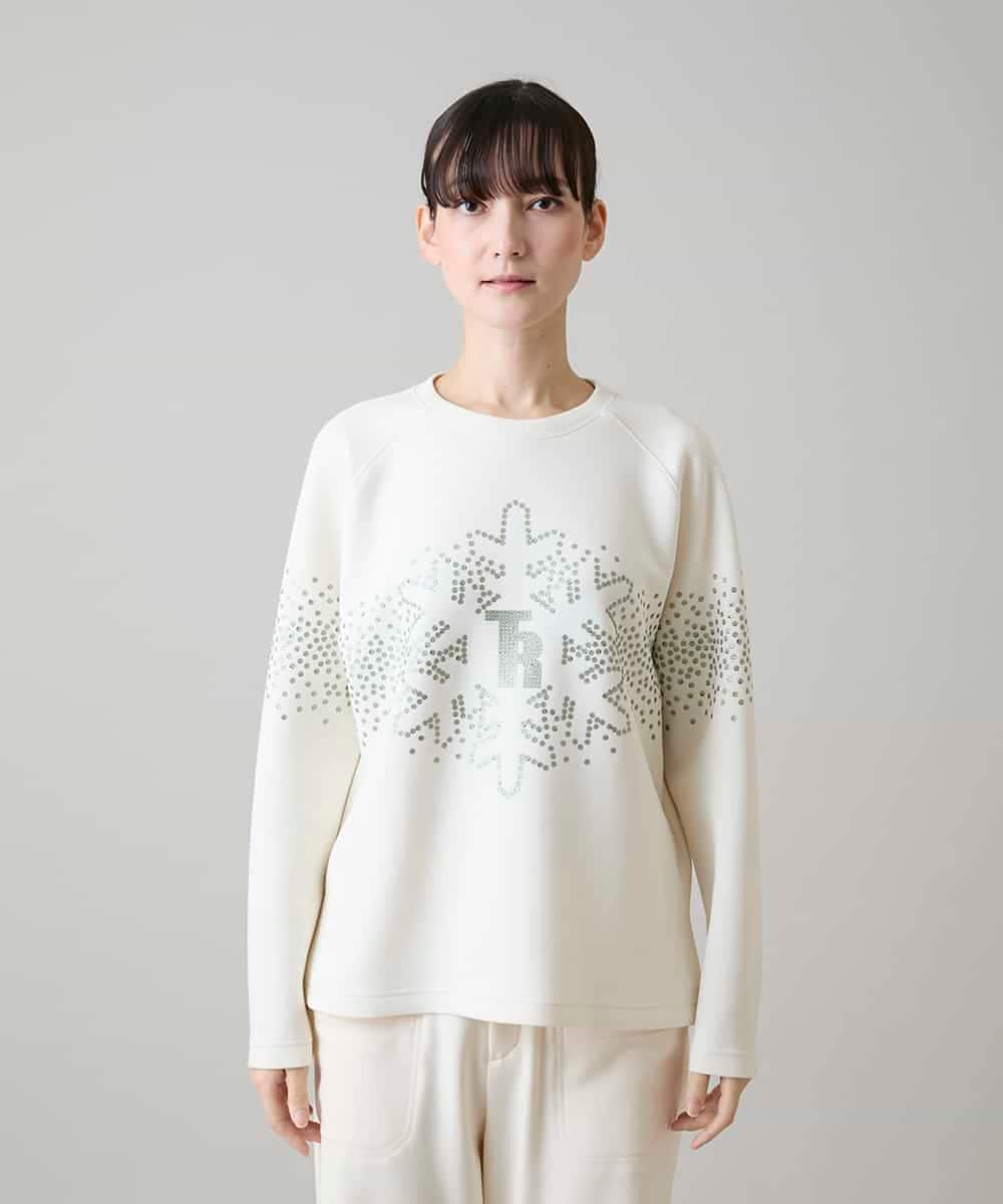 RSKAH10430 TRUNK HIROKO KOSHINO(ヒロココシノ) スノーフレークプリントプルオーバー/日本製 /洗える アイボリー