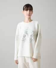RSKAH10430 TRUNK HIROKO KOSHINO(ヒロココシノ) スノーフレークプリントプルオーバー/日本製 /洗える アイボリー