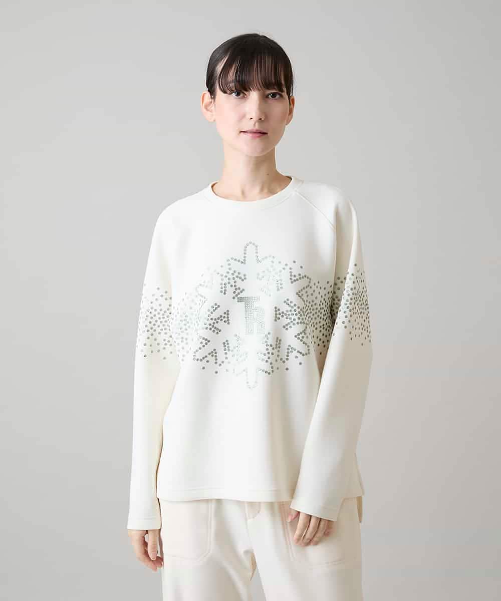 RSKAH10430 TRUNK HIROKO KOSHINO(ヒロココシノ) スノーフレークプリントプルオーバー/日本製 /洗える アイボリー