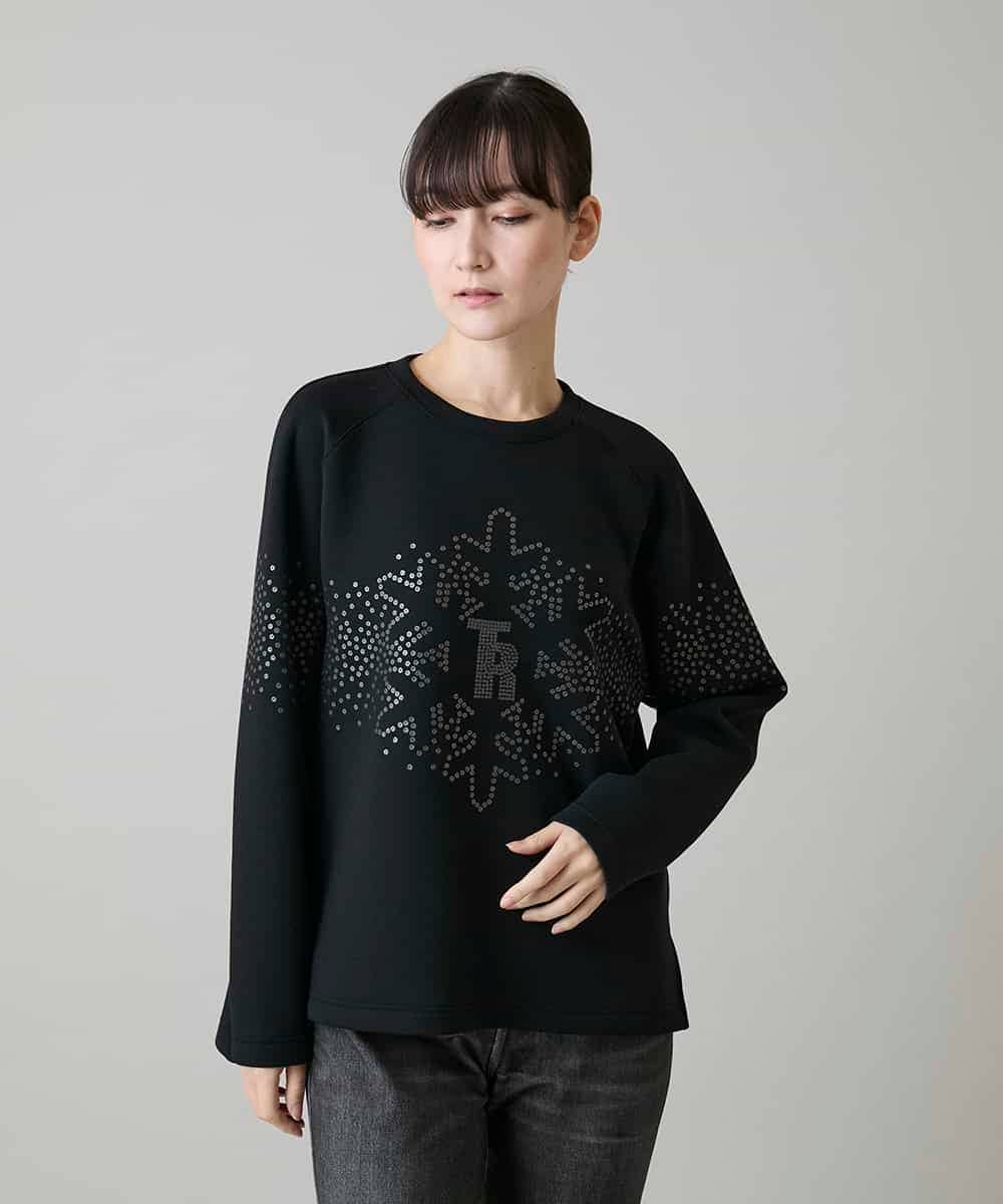 RSKAH10430 TRUNK HIROKO KOSHINO(ヒロココシノ) スノーフレークプリントプルオーバー/日本製 /洗える ブラック